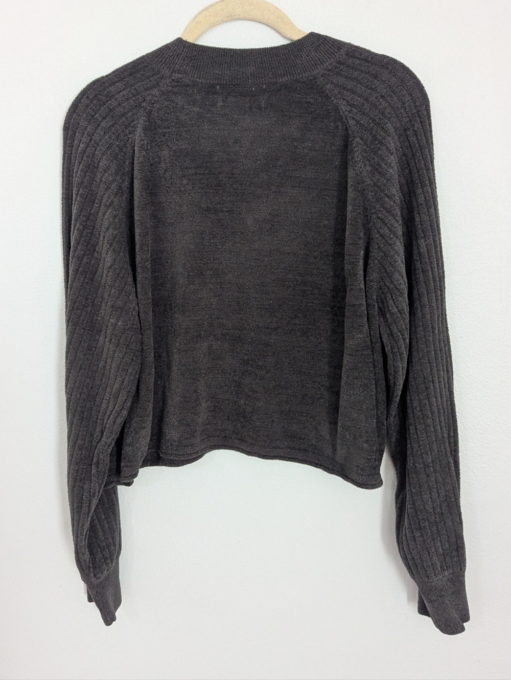 Barefoot Dreams CozyChic Ultra Lite Cropped Mock Neck Sweater Green Large L - Picture 6 of 9